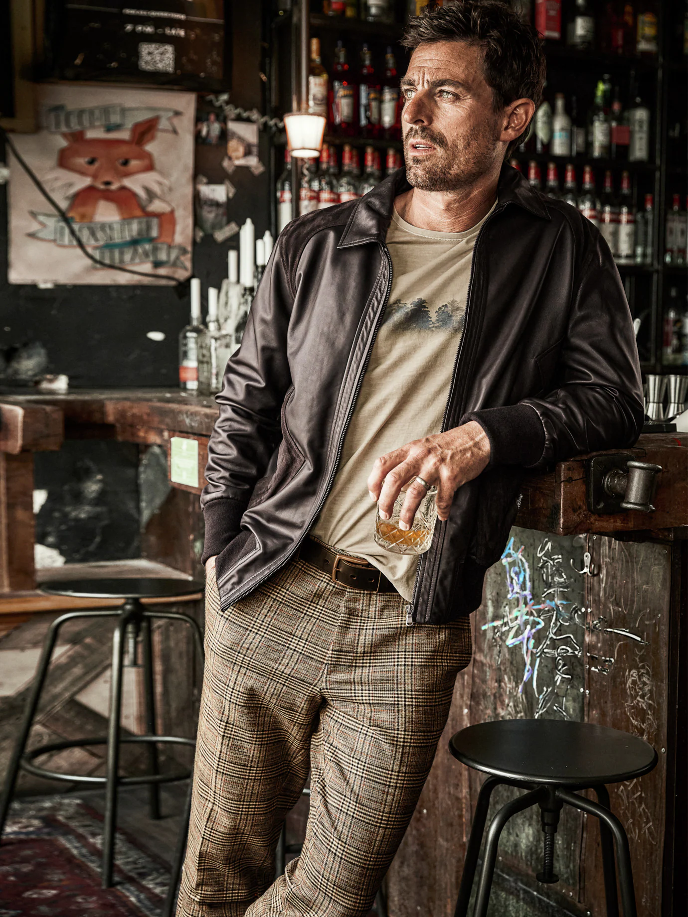 Lederjacke Pub