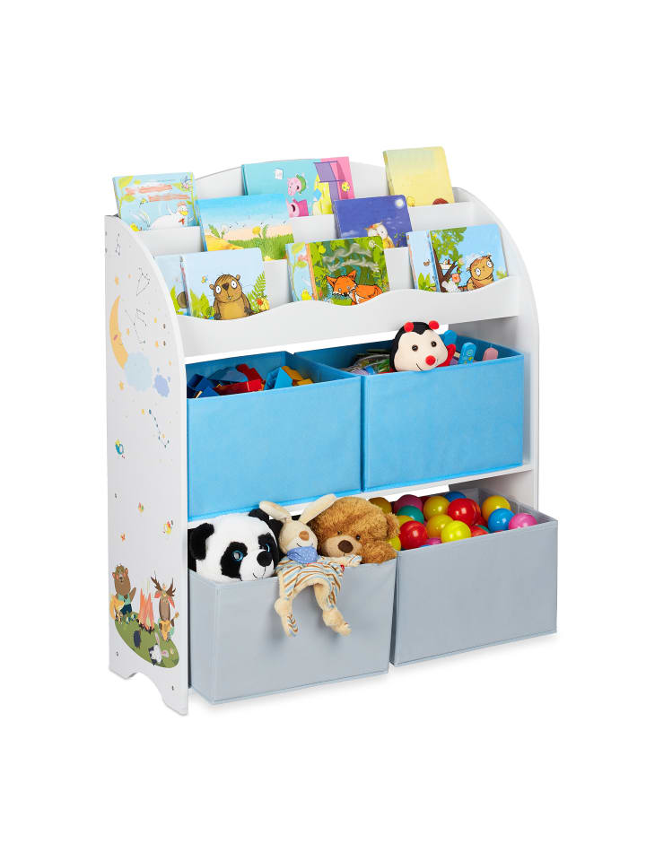relaxdays Kinderregal Lagerfeuer in Bunt - (B)82,5 x (H)98 x (T)30 cm günstig kaufen onesize