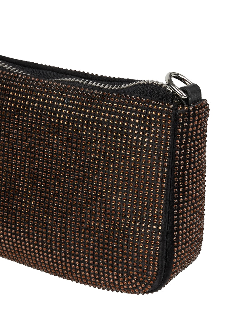 Pochette mit Strasssteinen in schwarz