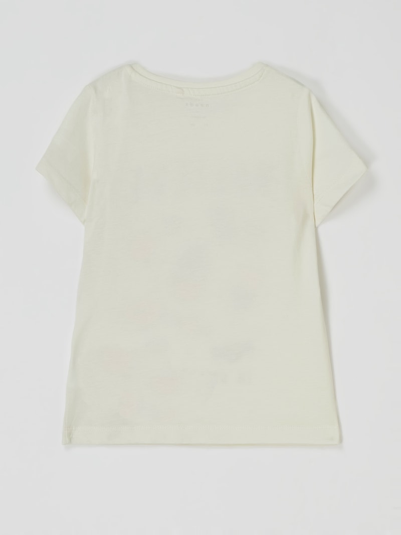 T-Shirt mit Glitter-Effekt Modell 'Veen' in offwhite