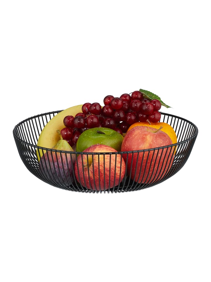 relaxdays Obstschale in Schwarz - (H)8 x Ø 28 cm günstig kaufen onesize