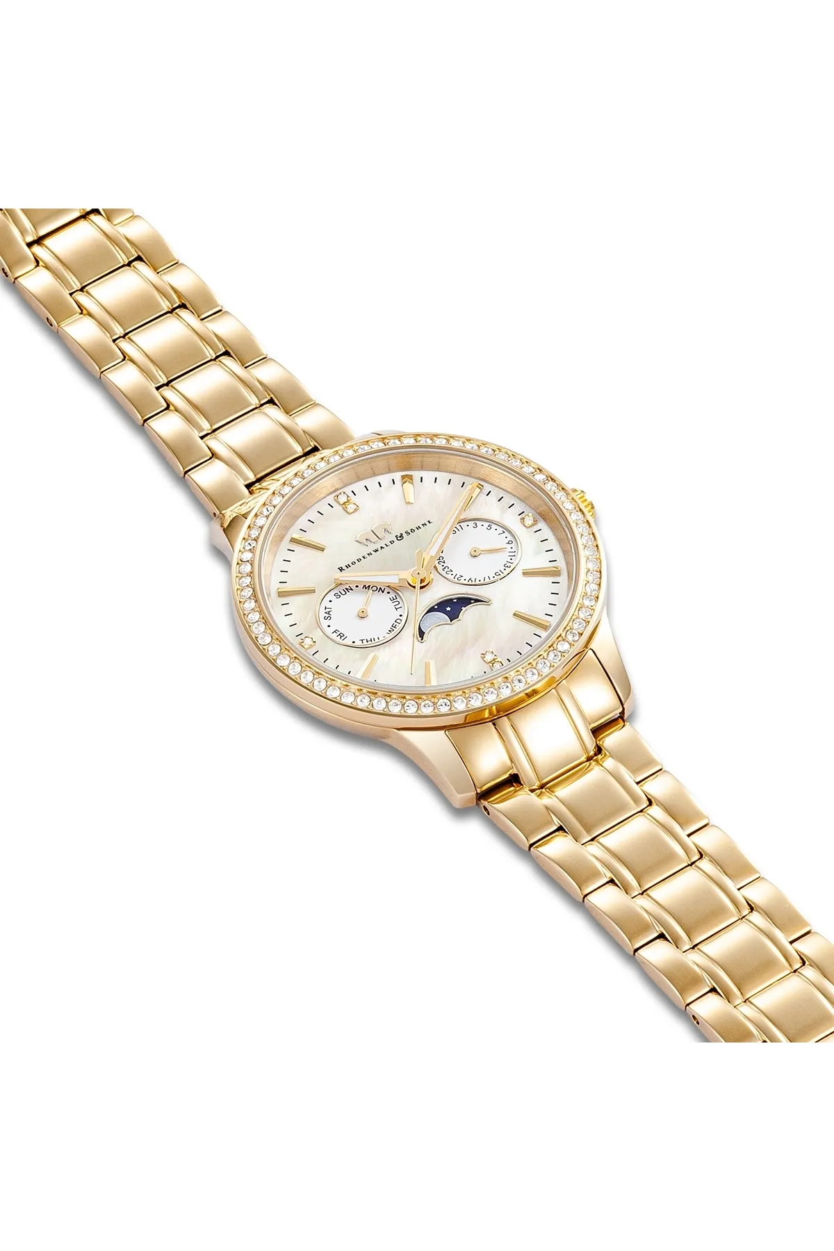 Rhodenwald & Söhne  Multifunktions Damen Multifunktionsuhr gelbgold Edelstahl gelbgold