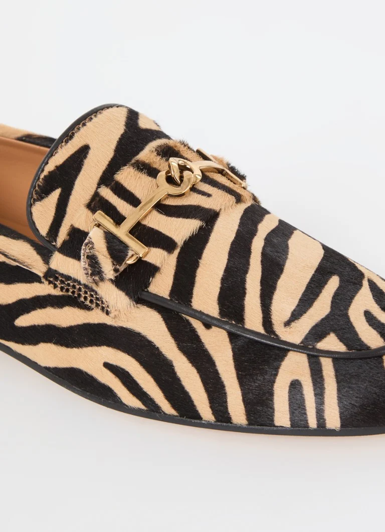 Tod's calfskin loafer with animal print