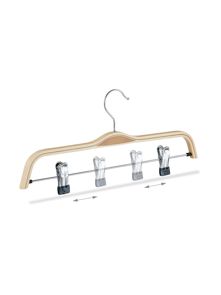 relaxdays 5x Hosenbügel in Natur günstig kaufen onesize