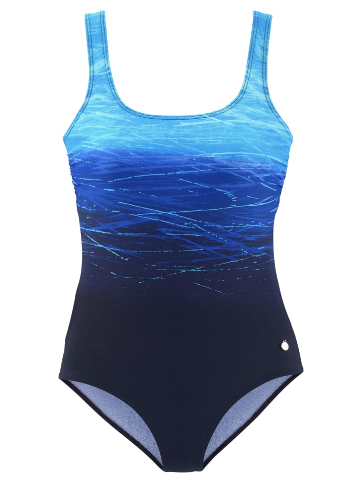 LASCANA Badeanzug in blau-bedruckt günstig kaufen