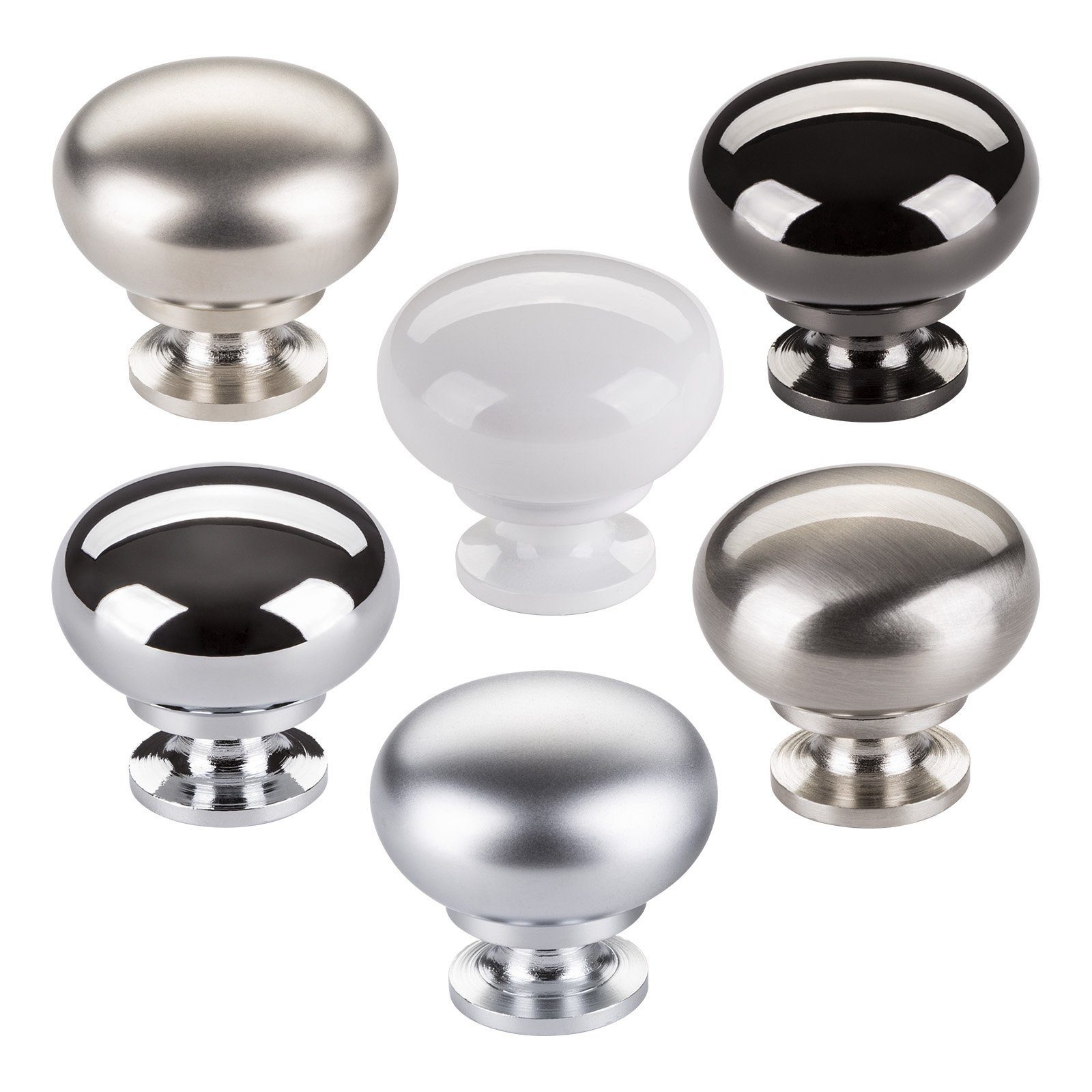 SO-TECH® Möbelbeschlag Schrankknopf OSCAR Ø 32,5 mm rund (1 St), schwarz verchromt inkl. Befestigungsschraube
