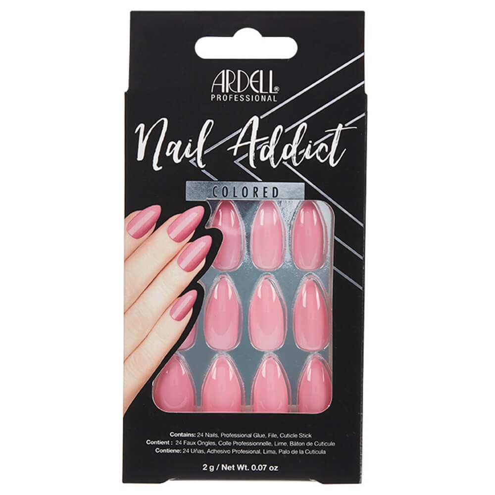 Ardell Nail Addict Luscious Pink Faux-ongles prêt à poser Ardell avec accessoires