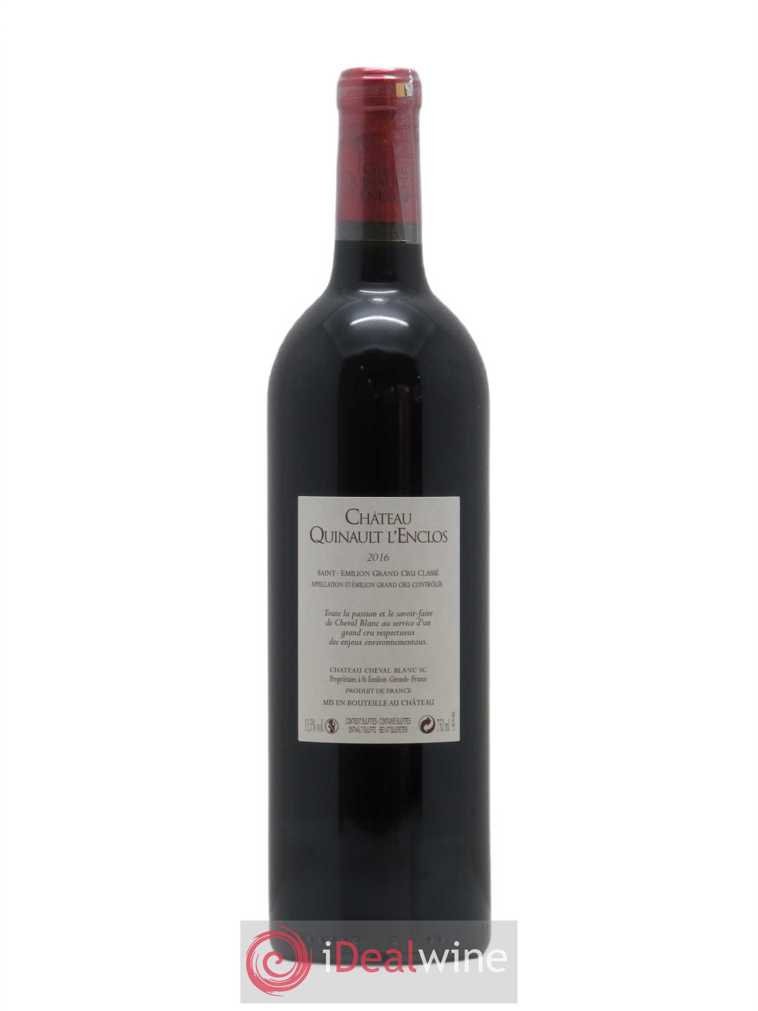 Château Quinault L'Enclos (CBO à partir de 6 bts) 2016 - Lot de 1 Bouteille