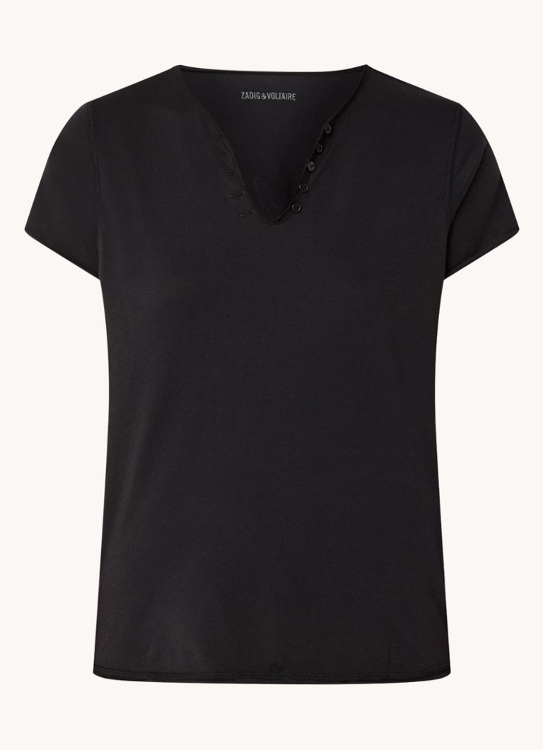 Zadig&Voltaire Tunisien T-shirt with rhinestones and V-neck