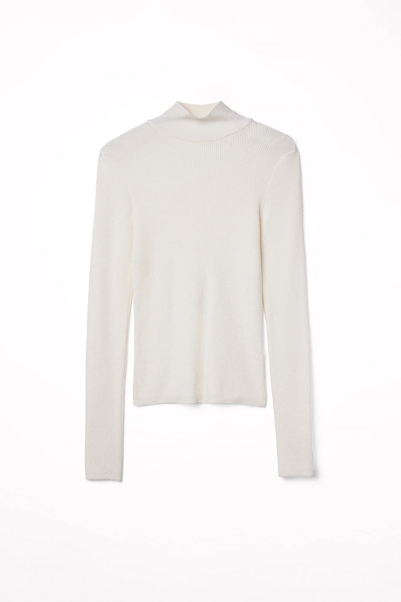 Langärmeliger Rollkragenpullover mit Rippenstrick