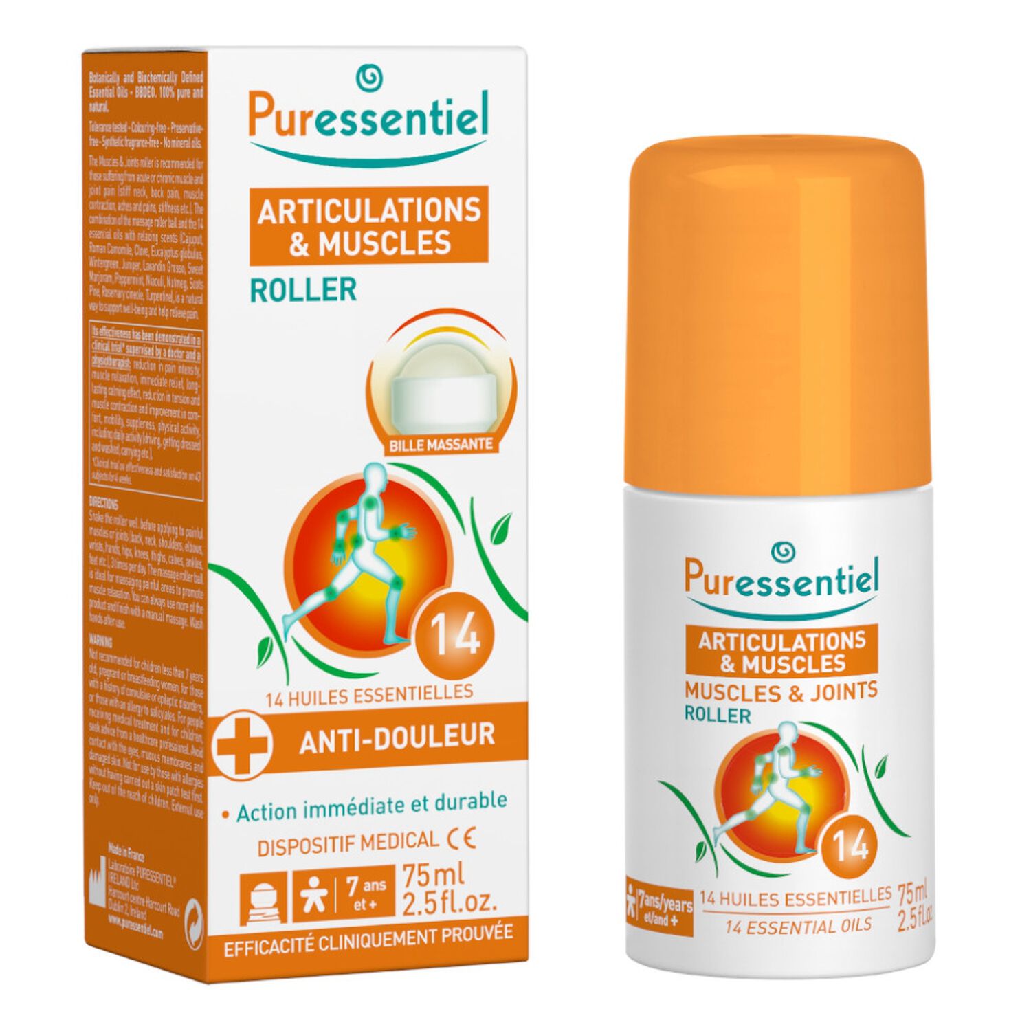 Puressentiel Articulations & Muscles Roller Aux 14 Huiles Essentielles 75 ml