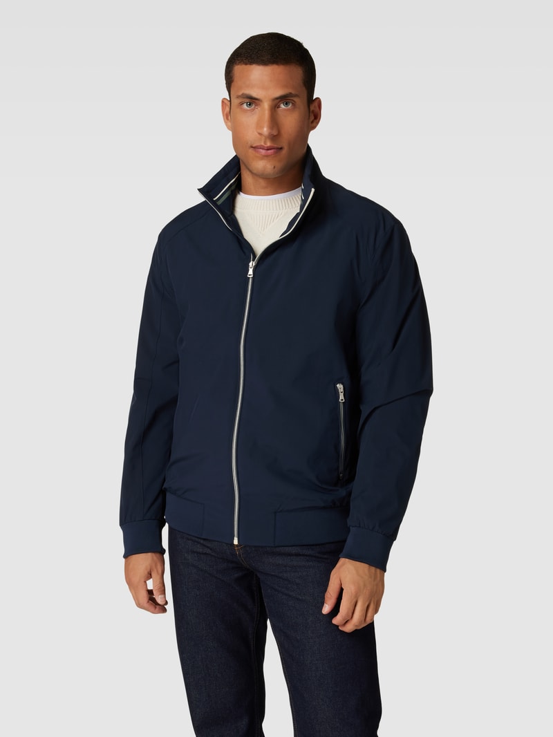 Jacke mit Stehkragen in marineblau