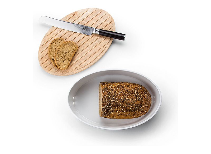 Continenta Brottopf oval mit Holzdeckel 30 cm