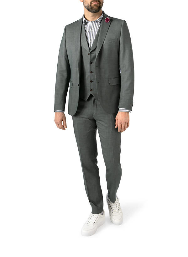CG, Anzug, Slim Fit, Schurwoll-Stretch, salbei meliert