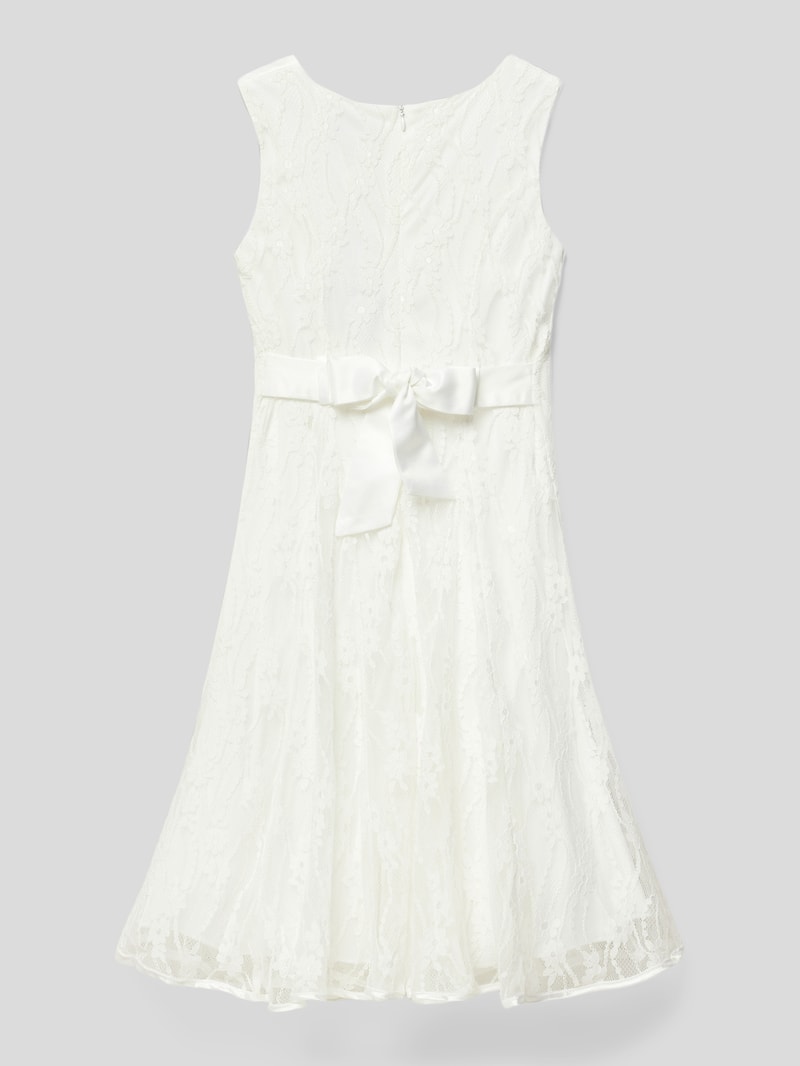 Kleid mit floraler Spitze in ecru