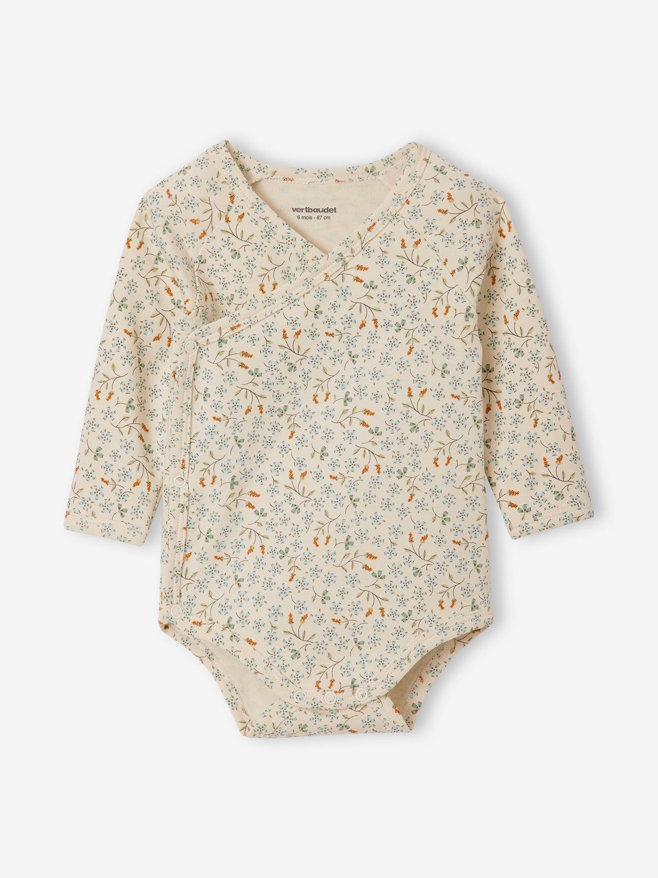 Lot de 5 bodies bébé manches longues ouverture naissance écru