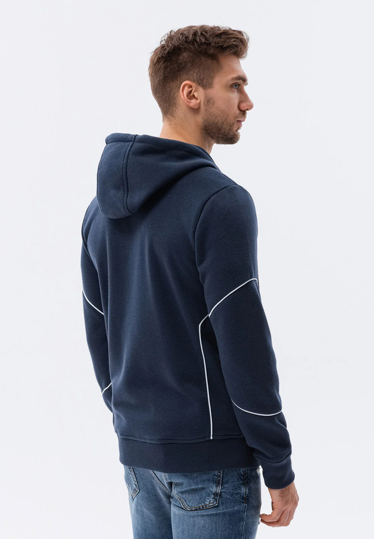 Sudadera con capucha y cremallera ombré