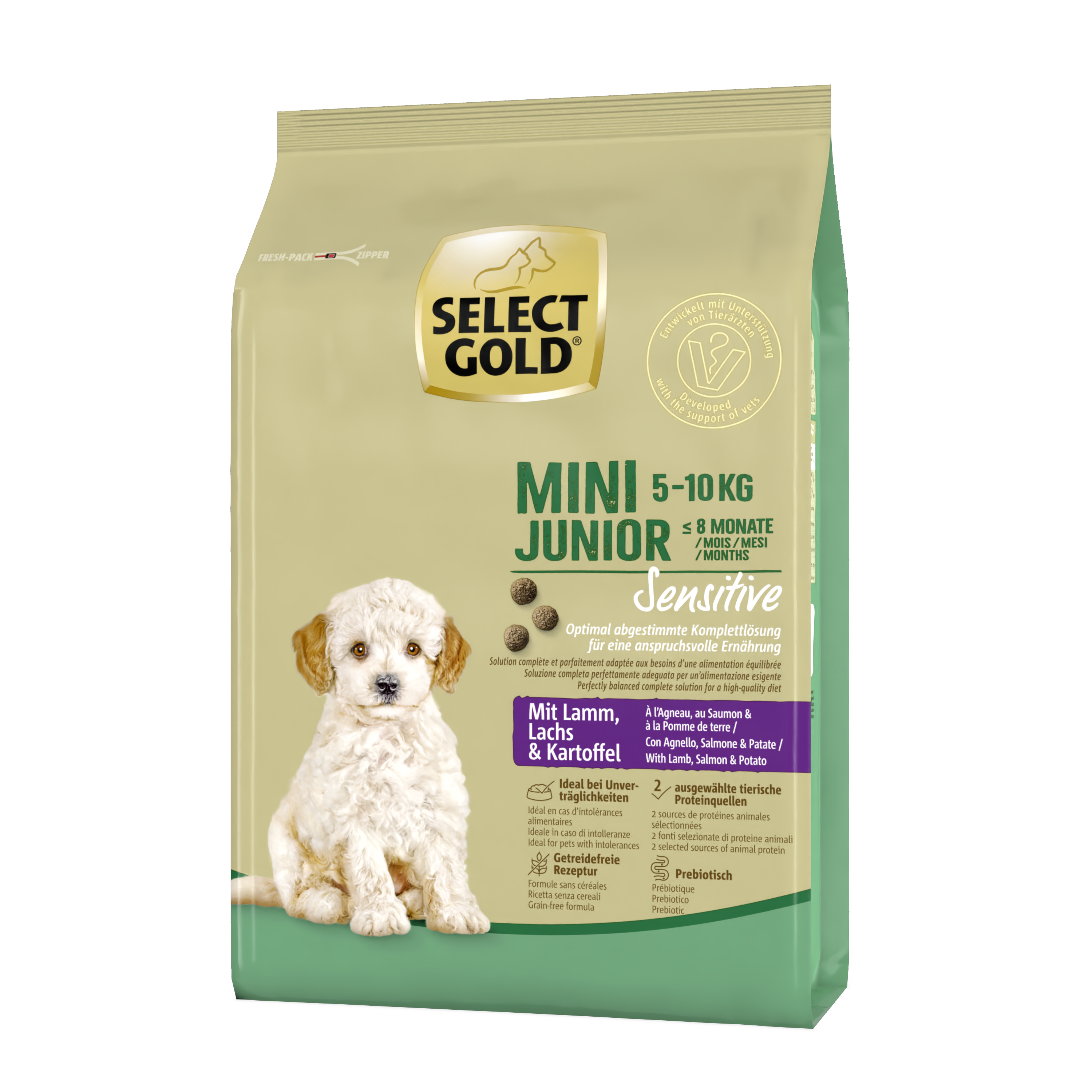 SELECT GOLD Hundetrockenfutter SELECT GOLD Sensitive Mini Junior Lamm/Lachs/Kartoffel 1 kg