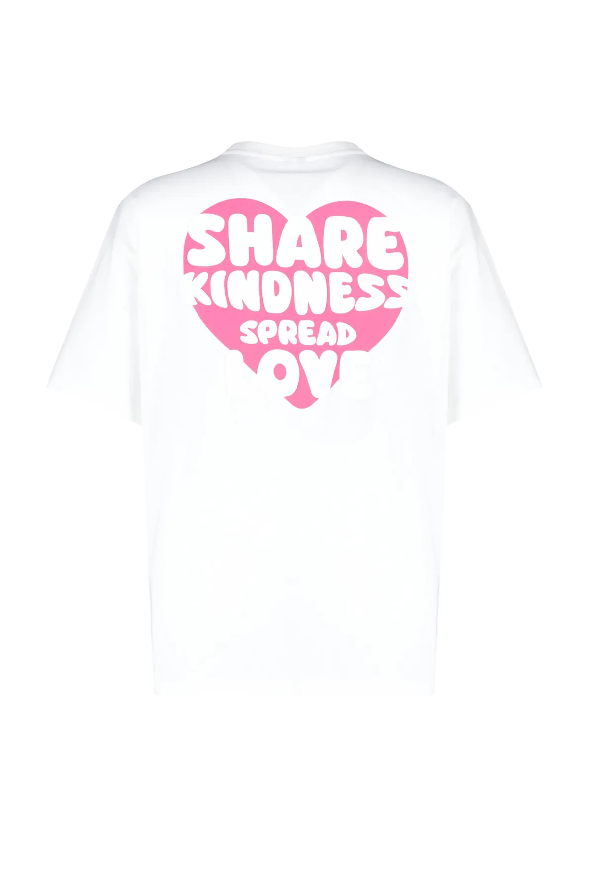 Trendyol Collection  Ecrufarbenes, übergroßes/bequem geschnittenes Strick-T-Shirt aus 100 % Baumwolle auf der Rückseite und der Vorderseite mit Herzmuster TWOSS24TS00236