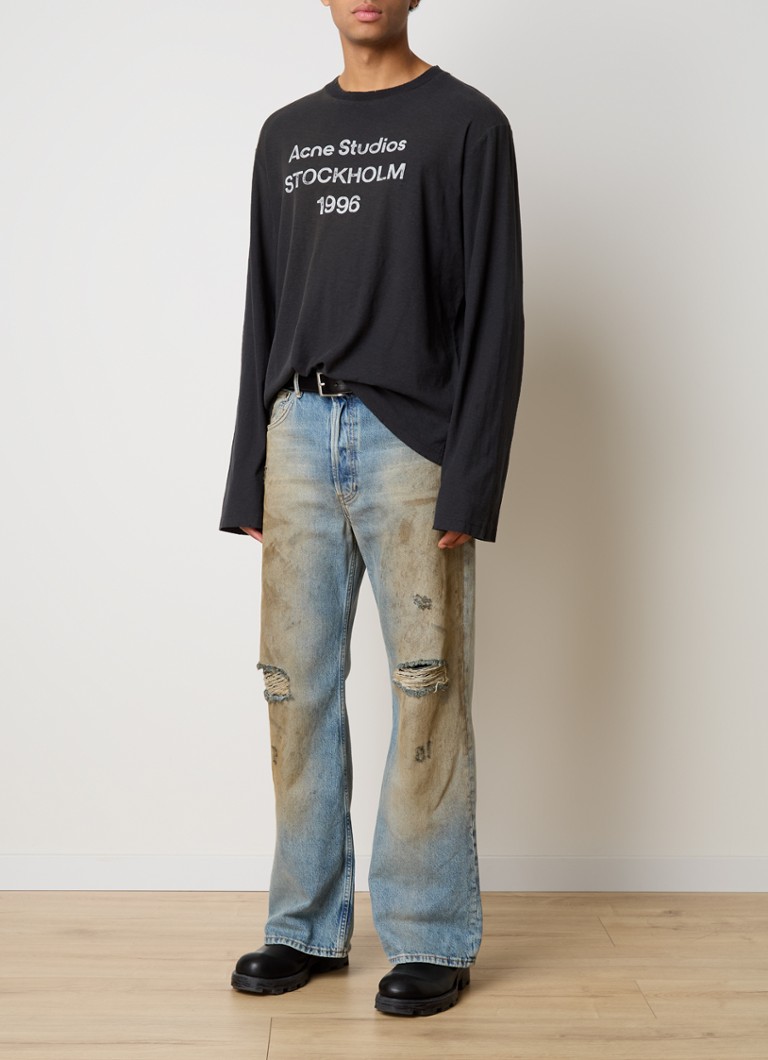 Tricou cu mânecă lungă de la Acne Studios și logo imprimat