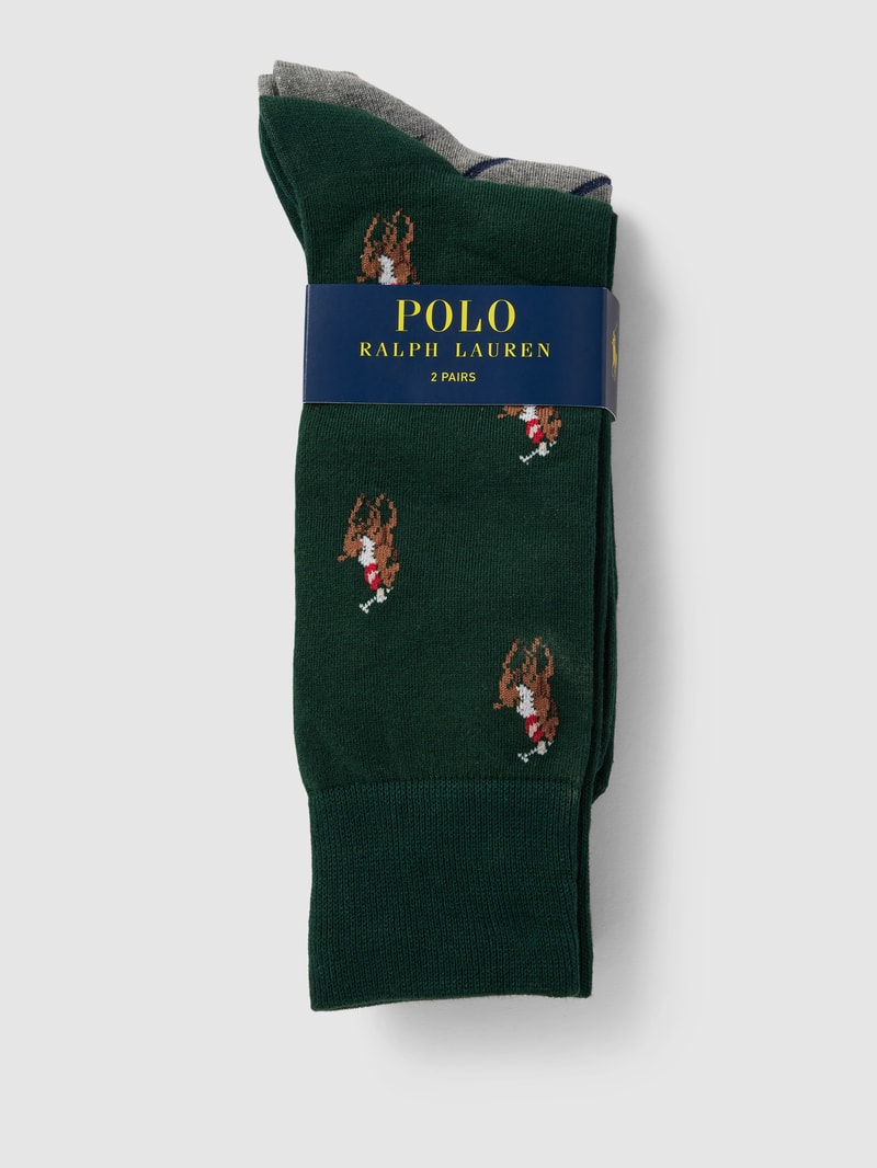 Socken im Allover-Look im 2er-Pack in grün