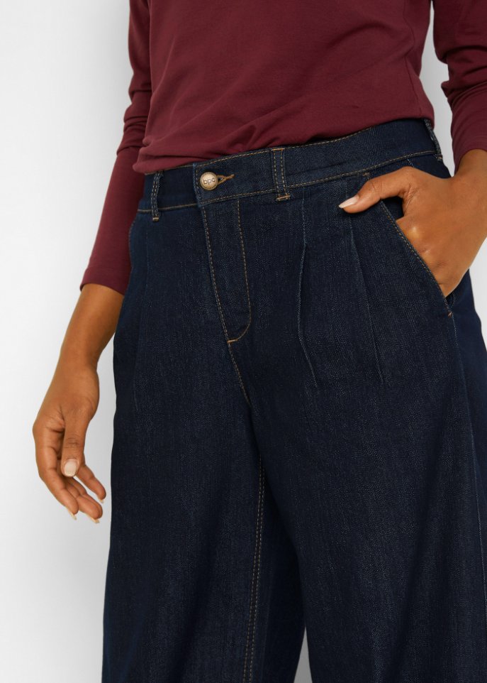Marlenejeans mit Bundfalten und Bequembund