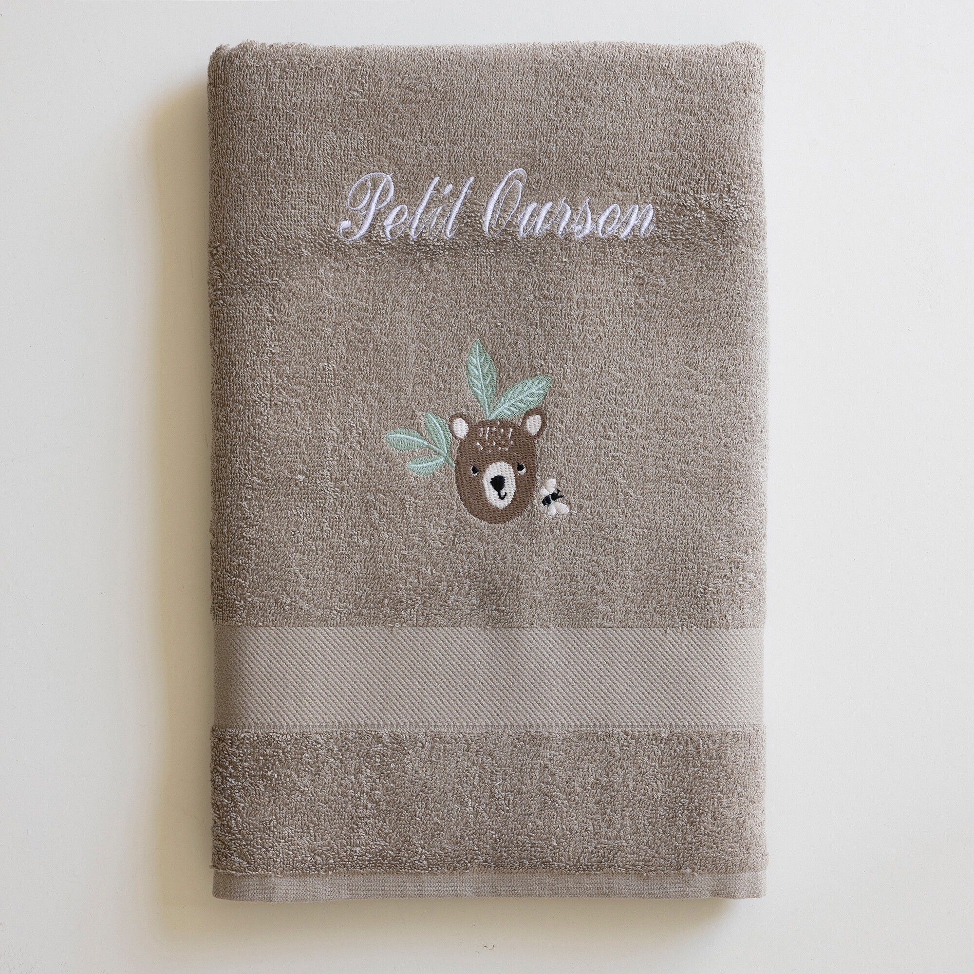 Collection éponge enfant brodée ourson personnalisable coton