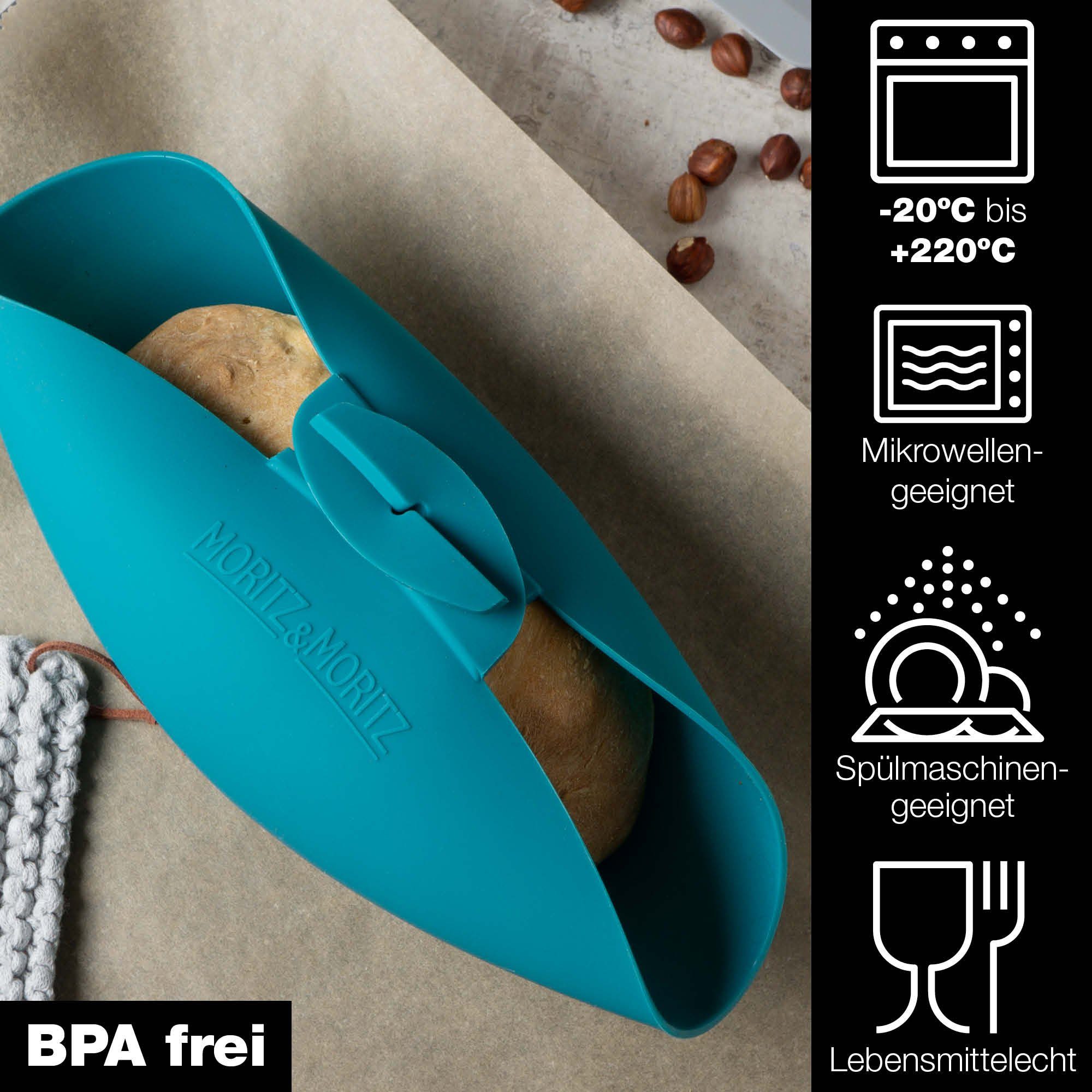 Moritz & Moritz Silikonform Backform Brot rund, (Set), Brotbackschale zum Backen von Brot, Kuchen