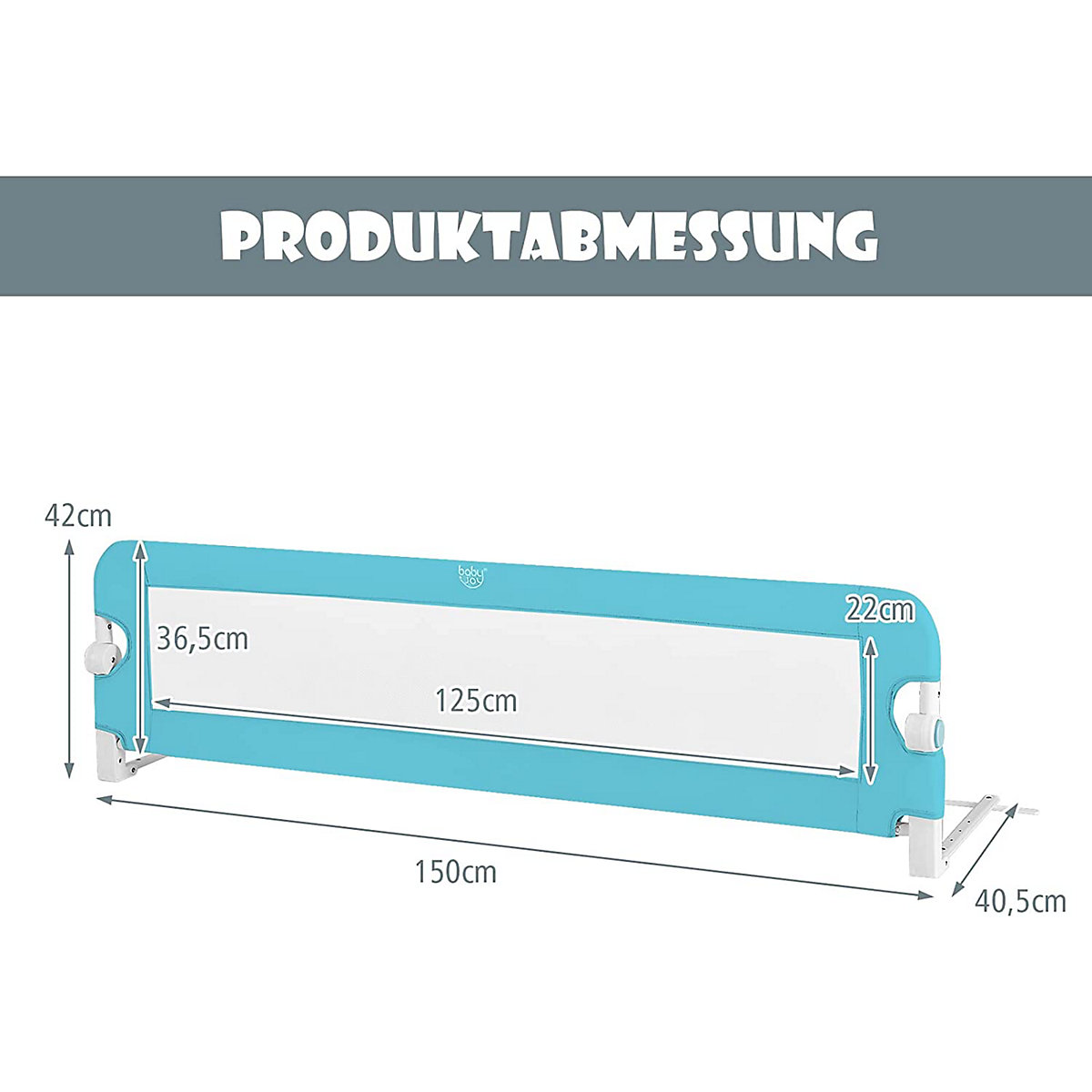 Bettschutzgitter klappbar 150 cm mit Verbindungsriemen