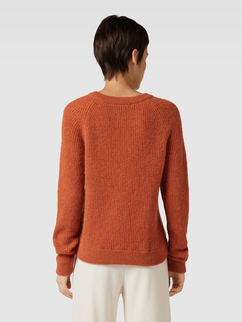 Strickpullover aus Alpaka-Mix mit Rundhalsausschnitt in cognac