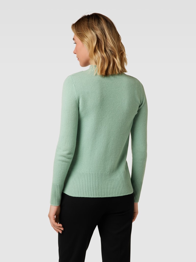 Strickpullover aus Wolle mit Stehkragen in schilf