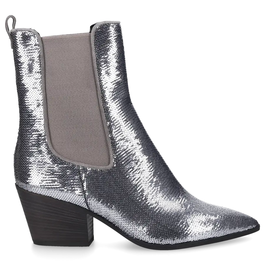 305 SOBE - Chelsea Boots ROCKET Pailletten - grau