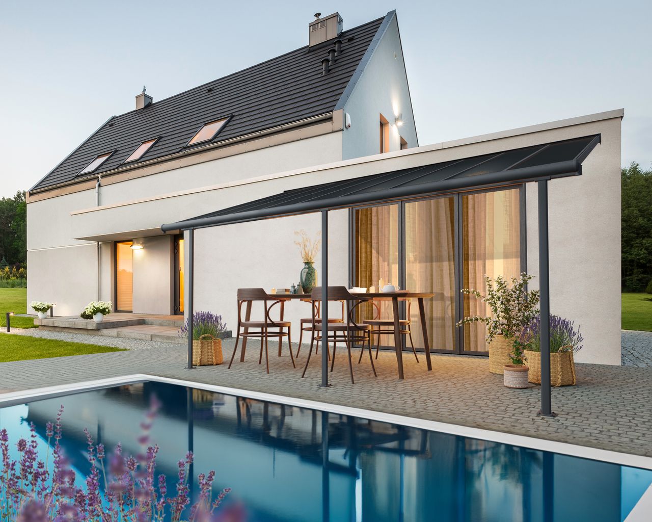 Canopia Terrassenüberdachung Capri  555x295cm grau
