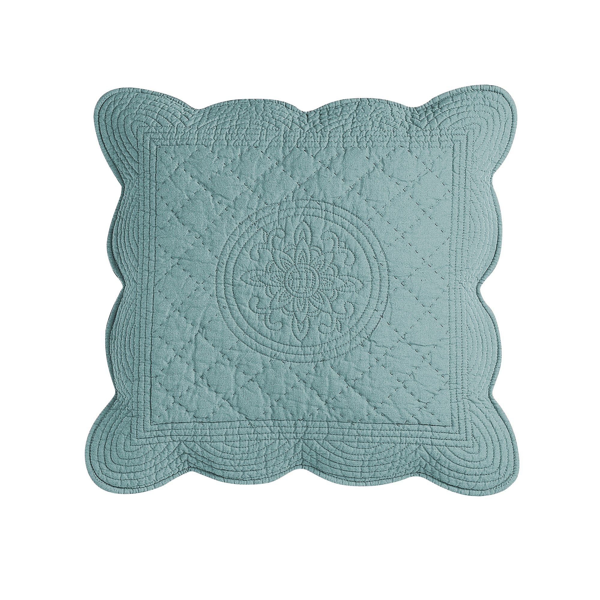 Housse coussin unie style boutis Cassandre