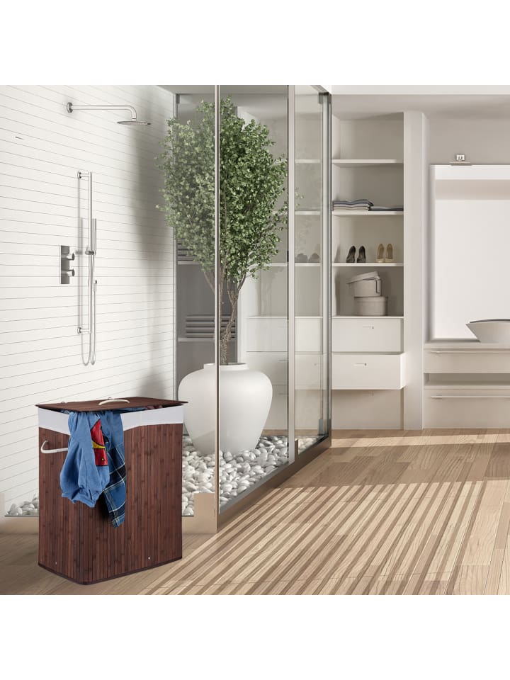 relaxdays Wäschekorb in Grau - (B)55 x (H)63 x (T)35 cm günstig kaufen onesize