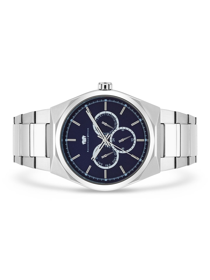 Rhodenwald & Söhne Herren Multifunktionsuhr silber Edelstahl silber in silber günstig kaufen 20 cm