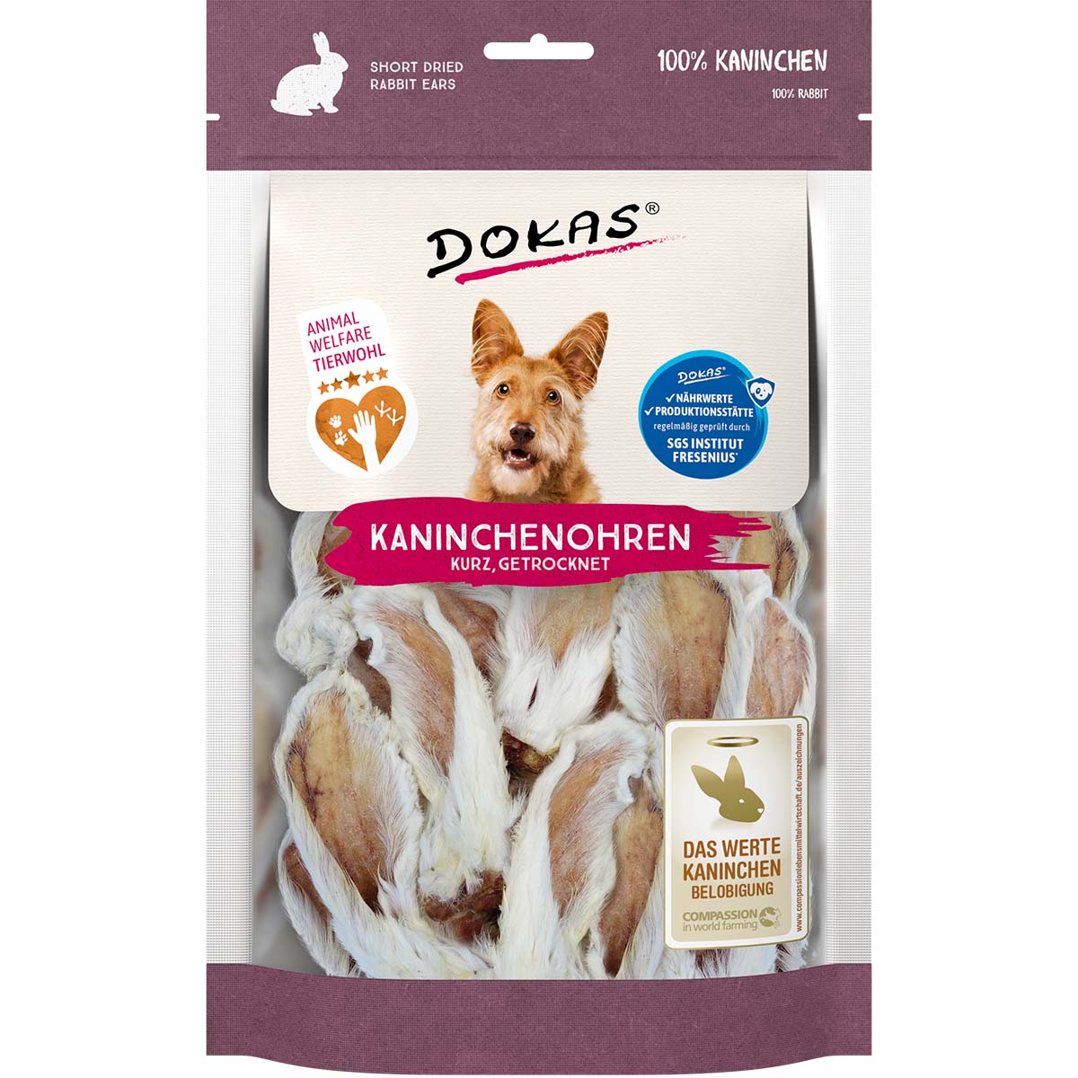 Dokas Kaninchenohren mit Fell getrocknet kaufen bei ZooRoyal