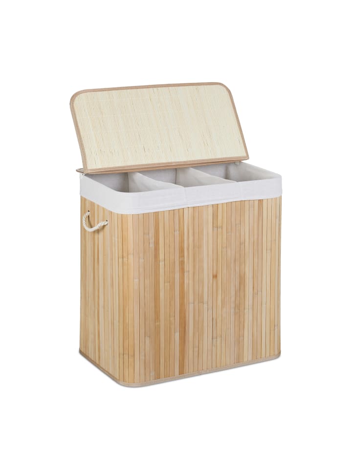 relaxdays Wäschekorb in Natur - (B)62,5 x (H)62 x (T)42,5 cm günstig kaufen onesize