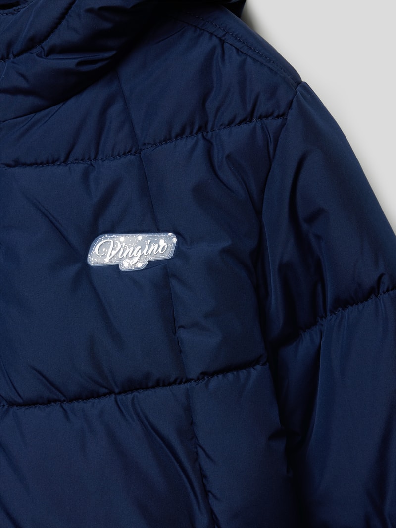 Steppjacke mit Label-Applikation Modell 'TARY' in marineblau