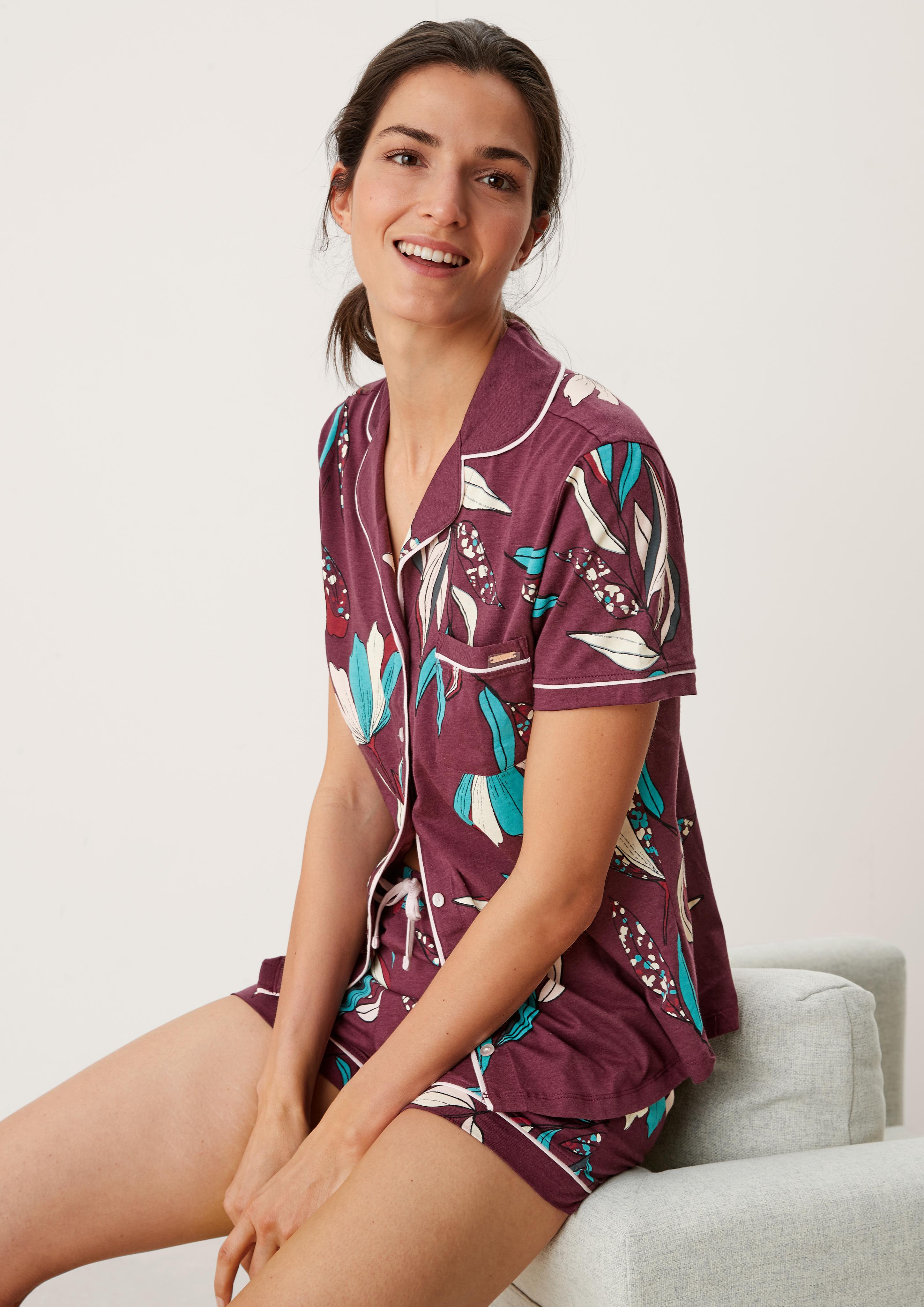 Kurzer Jerseypyjama mit Viskose  6006295-38F4