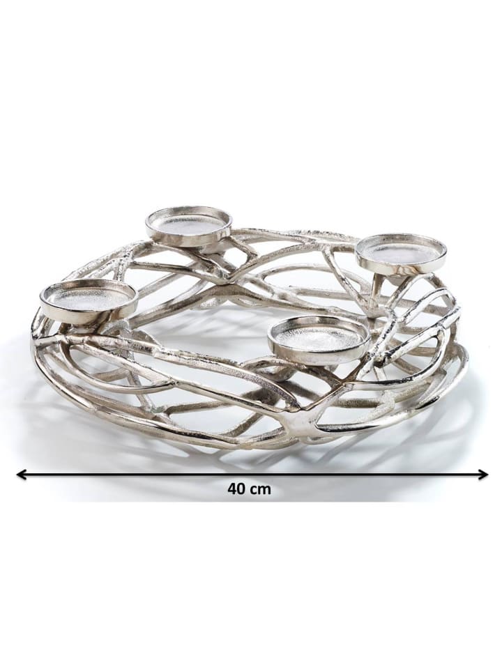 kobolo Adventskranz SILVERSTAR24 in Silber günstig kaufen onesize