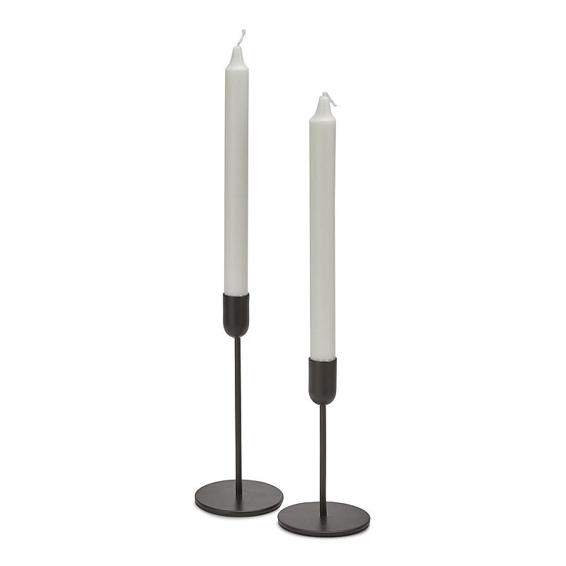 Home Kronelysholder 8x18 cm metall sort