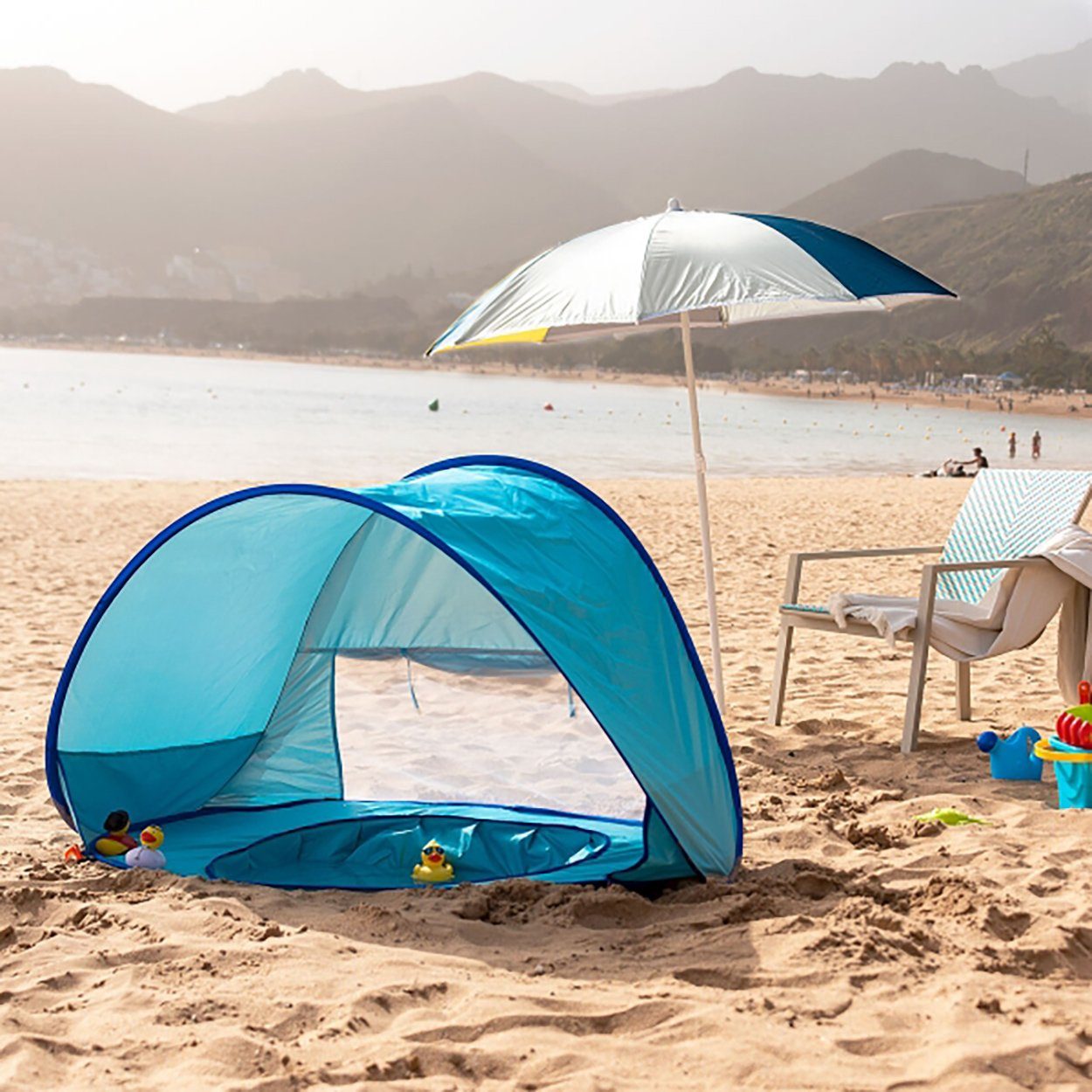 InnovaGoods Strandmuschel STRANDZELT FÜR KINDER MIT POOL MUSCHEL