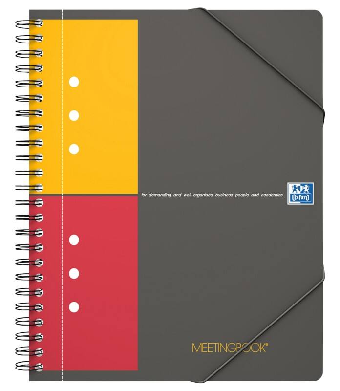 OXFORD International Besprechungsbuch DIN A5  Kariert Spiralbindung PP (Polyproplylen) Schwarz 160 Seiten 80 Blatt