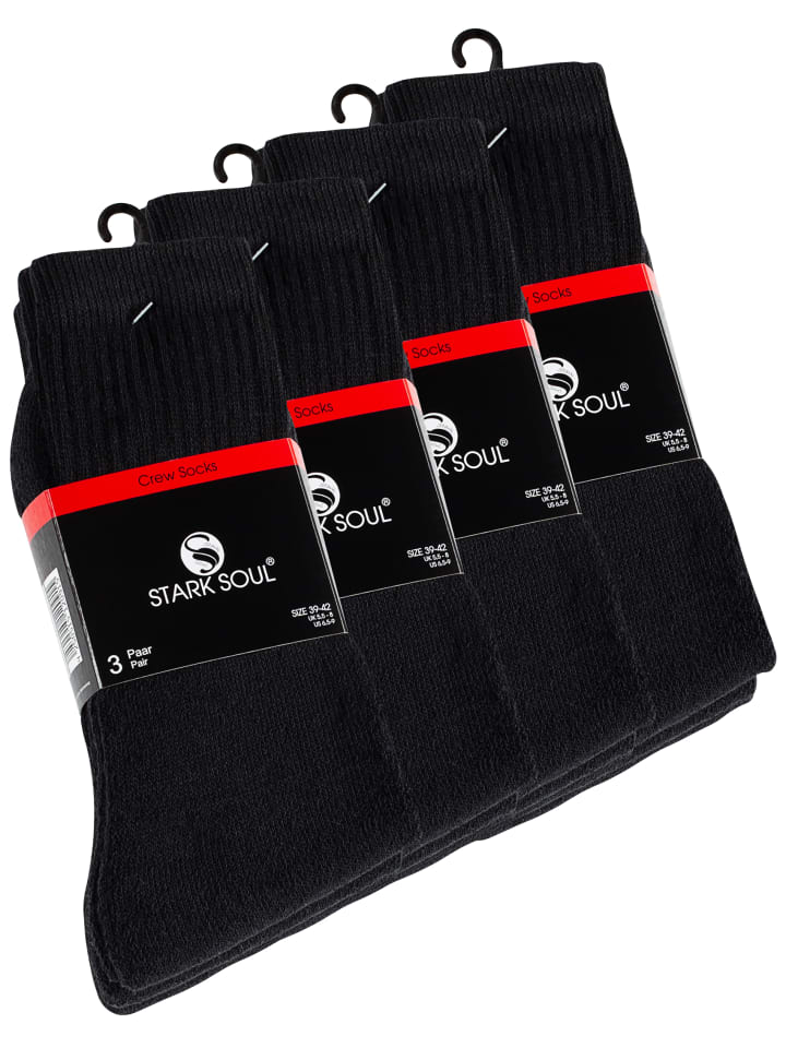 Stark Soul® 12 Paar Tennissocken, Frotteesocken in schwarz günstig kaufen