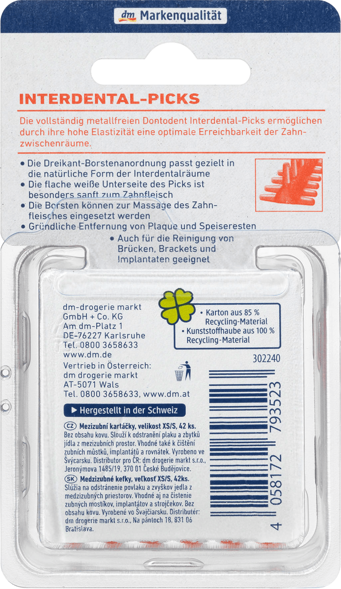 Interdentalpicks orange metallfrei XS/S, 42 St