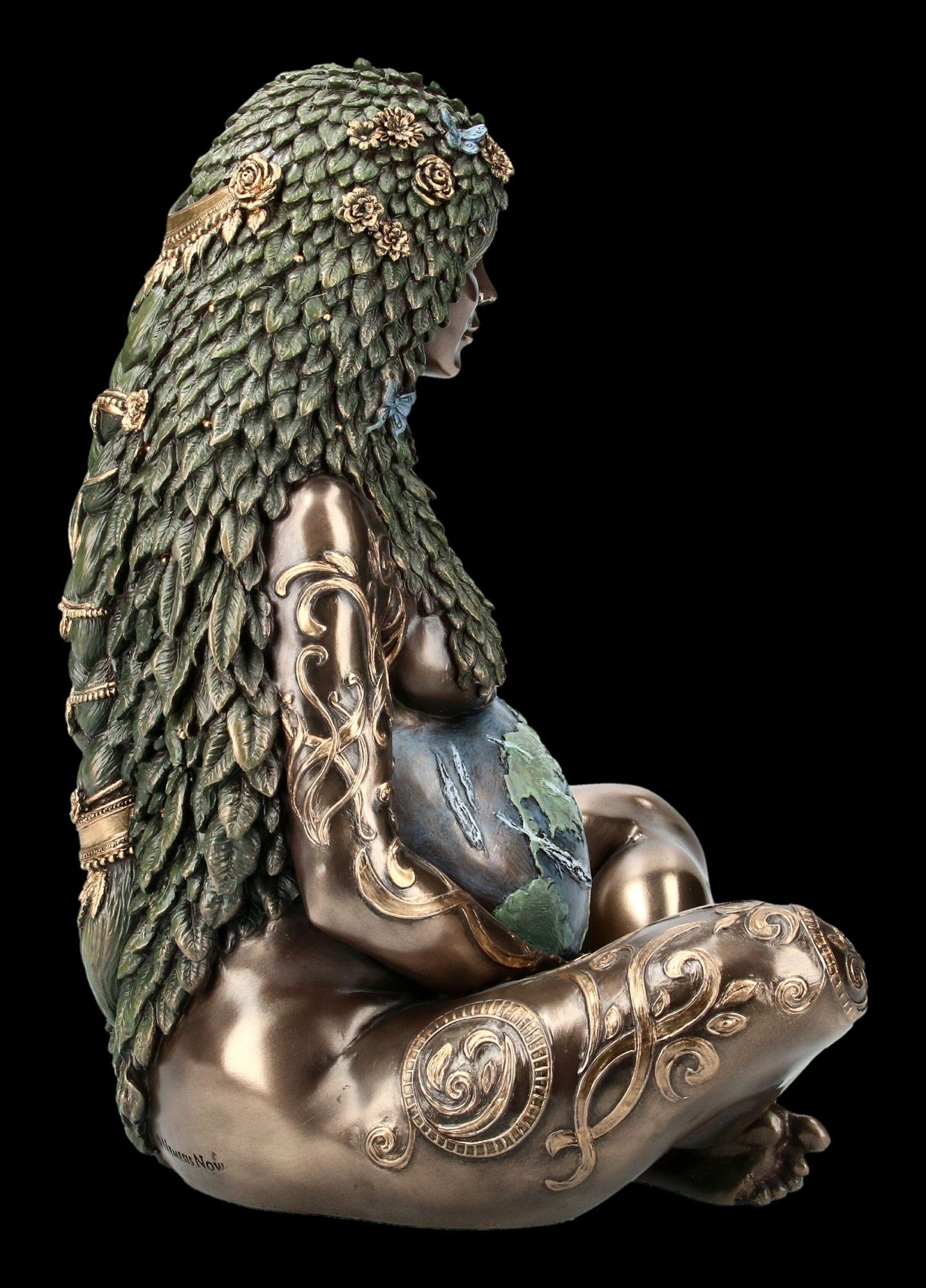 Figuren Shop GmbH Fantasy-Figur Himmlische Gaia Figur - Mutter Erde - groß bronziert - Fantasy Deko