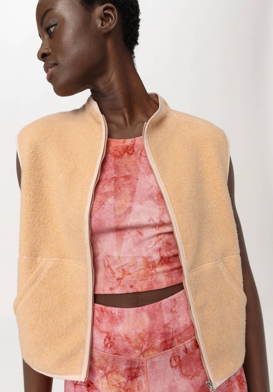 Fleece-Weste aus reiner Bio-Baumwolle