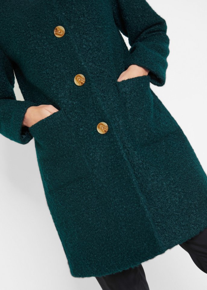 Boucle-Mantel mit Taschen