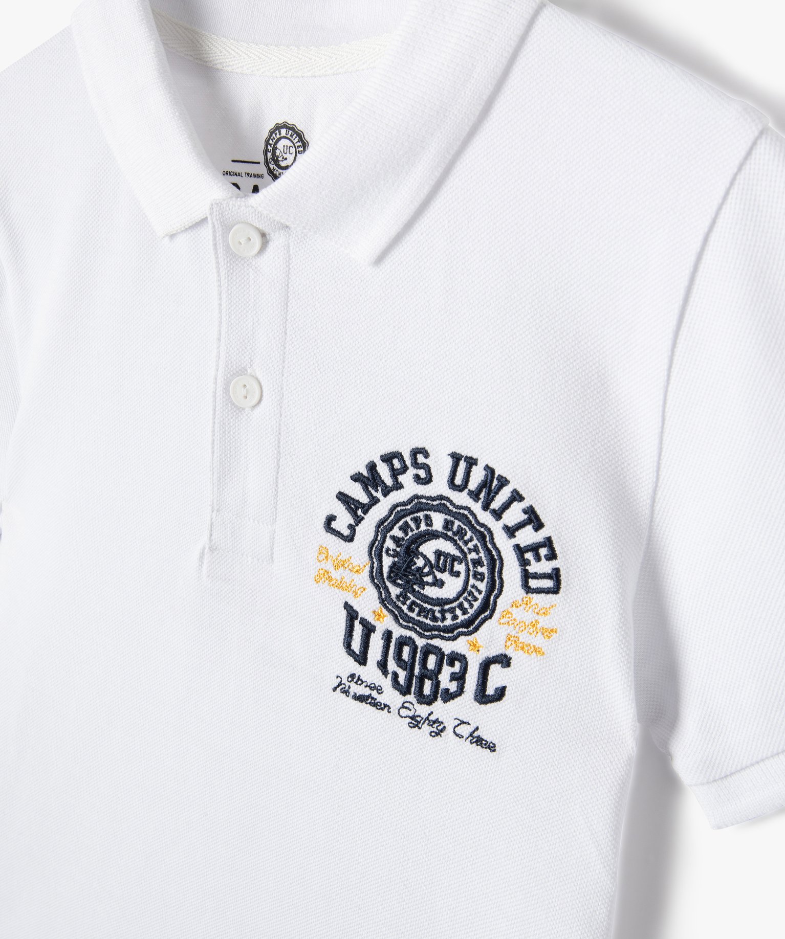 Polo Garçon à manches courtes avec motifs brodés - Camps ... blanc | GEMO